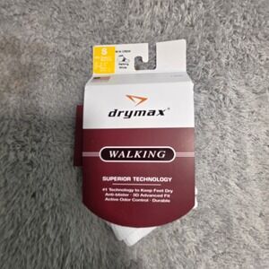 Drymax Walking Mini Crew Socks White Anti-Blister Performance Unisex Small NEW